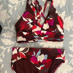 Athleta triangle bikini top and high waist bottoms